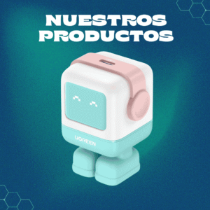 CARGADOR USB-C 30W NEXODE ROBOT GaN - Rosa+Azul